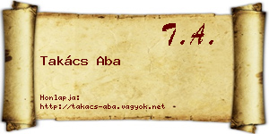 Takács Aba névjegykártya